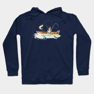 Cat Fishing on a Boat Hoodie